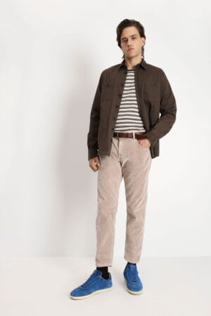 IMPERIAL STRAIGHT LEG VELVET EFFECT TROUSERS