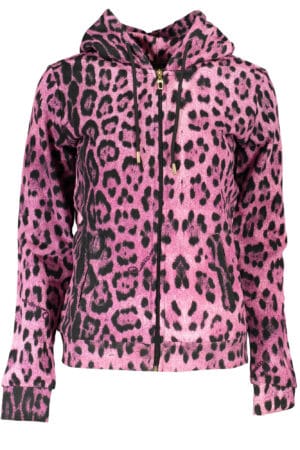 CAVALLI CLASS FELPA CON ZIP DONNA ROSA