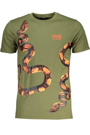 CAVALLI CLASS T-SHIRT MANICHE CORTE UOMO VERDE